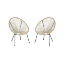 Set De 2 Chaises Beige Acapulco