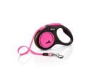 Laisse New Neon S Tape 5 M Black/ Neon Pink Flexi Cl11t5-251-s-neop