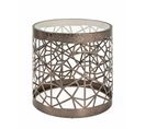 Table D'appoint Ronde En Verre "nila" 50cm Bronze