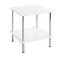 Table D'appoint Design "cromo" 45cm Blanc et Argent