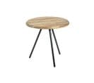 Table Basse Ronde Bastian En Chêne Massif Et Acier Noir 40 cm