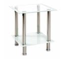 Table D'appoint En Verre "sacha" 46cm Blanc