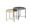 Lot De 2 Tables Basses Liroy En Métal Noir Et Doré