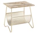 Table D'appoint Design "porte Revues" 51cm Or