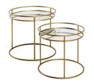 Tables Basses Grace En Métal Et Miroir Lot De 2 - Doré