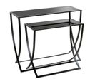 Lot De 2 Tables D'appoint "anico" 80cm Noir Laqué