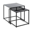 Lot De 2 Tables D'appoint "cromano" 40cm Noir