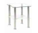 Table D'appoint En Verre "henia" 47cm Blanc