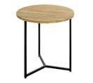 Table D'appoint Ronde "pika" 52cm Chêne et Noir