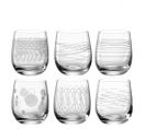 Lot De 6 Verres à Eau Gravés 360ml Transparent