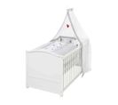 Lit Bébé Évolutif Adam Et Eule En Bois Blanc Réglable En Hauteur   Matelas Et Accessoires