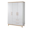 Armoire "Caro" 3 Portes - 2 Tiroirs - Gris Clair