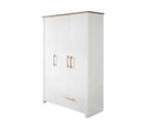 Armoire Bébé En Bois Chêne Et Blanc 3 Portes   1 Tiroir Ava