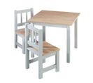 Ensemble Table Et 2 Chaises Enfants Woody - Plateau Et Assises En Aspect Bois - Gris