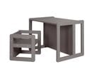 Ensemble Table Et Chaise Réversibles Pour Enfants - 3 Hauteurs D'assise - Bois Laqué Anthracite