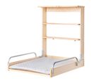 Étagère À Langer Murale Pliante En Bois Naturel + Matelas À Langer Déperlant Gris