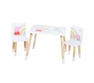 Ensemble Table + 2 Chaises Enfants Peppa Pig - Motif Truie - Pieds En Bois Naturel - Rose