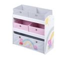 Étagère De Rangement Pour Jouets Peppa Pig - 5 Boîtes En Tissu - Rose - Motif Truie