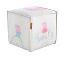 Pouf Bébé En Forme De Cube Peppa Pig - Tabouret Enfant En Velours Doux - Beige - Motif Cochon