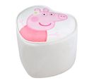 Pouf Bébé En Forme De Coeur Peppa Pig - Tabouret Enfant En Velours Doux - Beige - Motif Truie