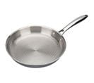 Poele Pro Inoxaal Plus Tri-ply - 28cm - Inox 1810 - Fond Nid D'abeille - Poignées Pro Rivetée