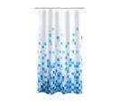 Rideaux De Douche Cubes Textile Blanc Et Bleu