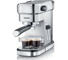 Cafetiere Expresso Espresa -  1350w - 15 Bars - 1,1l - Chauffe Rapide (40 Sec.) Inox Brossé/noir