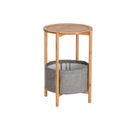 Table D'appoint Bahari Avec Panier, En Bambou - Gris