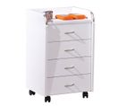 Caisson De Bureau Sur Roulettes PRONTI 4 Tiroirs Décor Blanc