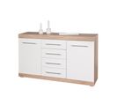 Commode Lublin Nombreux Rangements Blanc Et Décor Chêne