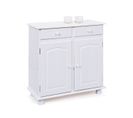 Buffet 2 tiroirs 2 portes LOVI en Bois Massif Blanc