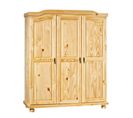 Armoire BERN Fonctionnelle 3 Portes 5 Niches et Penderie en Bois Massif Naturel