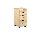 Caisson De Bureau Sur Roulettes NILS 6 Tiroirs Pin Massif Naturel