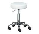 Tabouret à roulettes blanc ASRA réglable en hauteur et pivotant