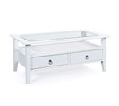 Table Basse En Pin Massif "abigael" 115x60 cm Blanc