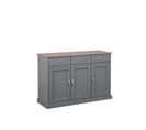 Buffet 3 tiroirs 3 portes LUZERNA 4.1 FSC en Bois Massif Gris/Sépia