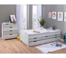 Lit gigogne PRATI 90x200cm - Gris et Vert Sauge - Sommier inclus