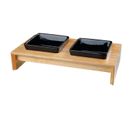 Set Écuelles 36x19x7cm - 2 X 0,4l - Noir - Pour Chien