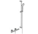 Ensemble De Douche Thermostatique Ceratherm T50 Barre 90 + Douchette Ronde 11 Cm 3j Chrome