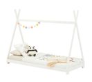 Lit Enfant Tipi Elin, 90 X 190 Cm En Pin Massif Lasuré Blanc