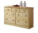 Commode En Pin Rondo, 3+4 Tiroirs Vernis Naturel