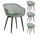 Lot De 4 Chaises Madeira, En Plastique Vert De Gris