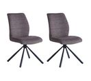 Lot De 2 Chaises De Salle à Manger Taurus En Tissu Brun