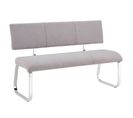 Banc Design Avec Dossier Vilas, En Tissu Gris