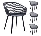 Lot De 4 Chaises Madeira, En Plastique Et Métal Noir