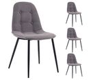 Lot De 4 Chaises Alvaro, Avec Revêtement En Tissu Gris