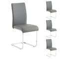 Lot De 4 Chaises Leticia, En Synthétique Gris