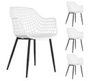 Lot De 4 Chaises Lucia, En Plastique Blanc