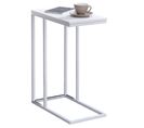 Table D'appoint Rectangulaire Debora, En Métal Blanc Et Décor Blanc Mat