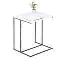 Table D'appoint Rectangulaire Vitorio En Métal Noir Et Plateau En Mdf Blanc